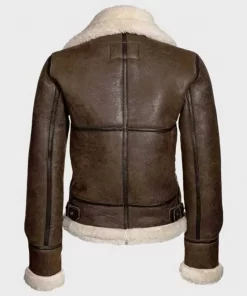 Brown Distressed Shearling AviatorJackets