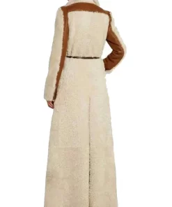 Camila Double Breasted Shearling Long Coat