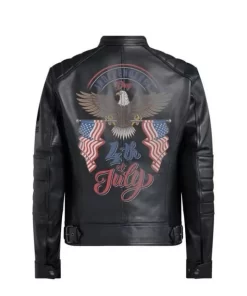 Eagle Bald Black Leather Jacket