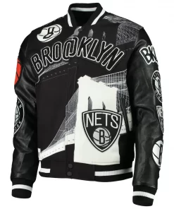 Mens Pro Brooklyn Nets Black Jacket