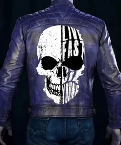 Live Fast Die leather Jacket for mens