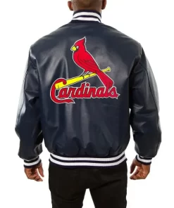 Louis Cardinals Navy Leather Jacket
