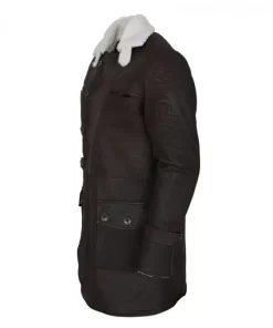 Bane Brown Fur Leather Coat