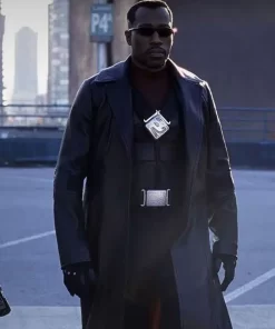 Blade Wesley Leather Black Trench Coat