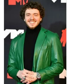 Jack Harlow Blazer Green Mens Leather Jacket