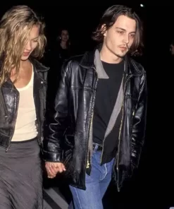 Johnny Depp Black Leather Jacket1