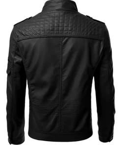 Bold Black Slim Fit Leather Biker Jacket