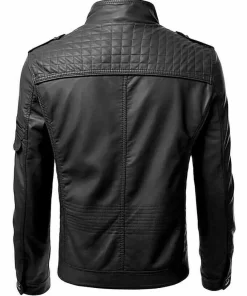 Bold Black Slim Fit Leather Biker Jacket