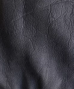 Men’s Notch Collar Charcoal Vest In Leather.webp