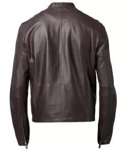 Mens Plain Brown Leather Jacket