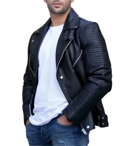 Attractive Black Slim Fit Leather Jacket