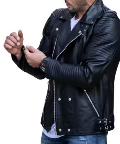 Attractive Black Slim Fit Leather Jacket