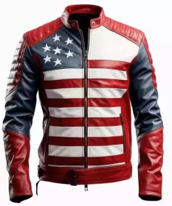 Patriotic USA Flag Leather Jacket