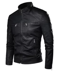 Casual Faux Leather Biker Jacket