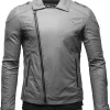 Flawless Grey Leather Jacket
