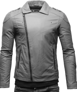 Flawless Grey Leather Jacket
