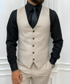 3 Piece Beige Men’s Prom Suits