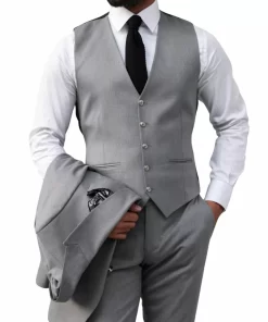 3 Piece Men’s Light Grey Suit