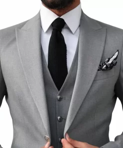 3 Piece Men’s Light Grey Suit