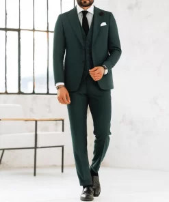 Two Piece Linen Mens Double Breasted Suit