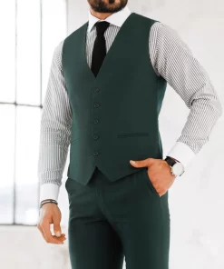 Two Piece Linen Mens Double Breasted Suit