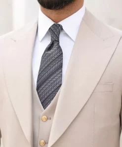 Cream Color Slim Fit Suit For Men