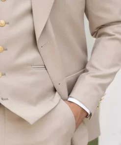 Cream Color Slim Fit Suit For Men