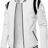 Generic Slim Fit Stand Collar Motorcycle Jacket for Men