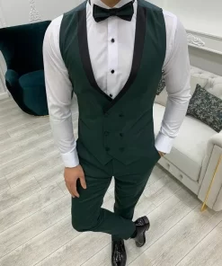 Men 3 Piece Suit Green Tuxedo Suit Slim Fit Suits, One Button Suit, Wedding Groom Suit