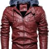 Men's Faux Leather Jacket Biker Jacket Motorcycle Jacket