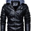 Men's Faux Leather Jacket Biker Jacket Motorcycle Jacket
