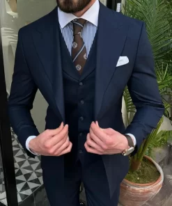 Men’s Formal Navy Blue 3 Piece Suit