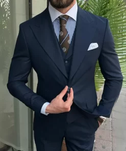 Men’s Formal Navy Blue 3 Piece Suit