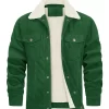 Men's Multi-Pockets Green Corduroy Jackets
