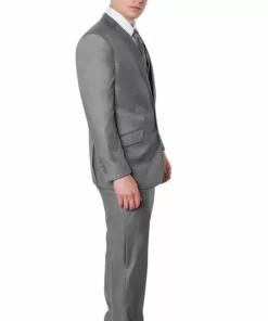Mens Notch Lapel Charcoal Grey Suit