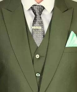 Mens Slim Fit 3 Piece Green Suit For Wedding