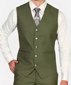 Mens Slim Fit 3 Piece Green Suit For Wedding