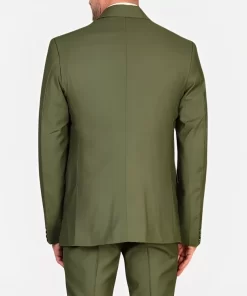 Mens Slim Fit 3 Piece Green Suit For Wedding