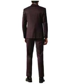 Mens Slim Fit Purple Three Piece Tuxedo Suit