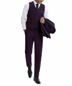Men’s Three Piece Purple Casual Slim Fit Suit