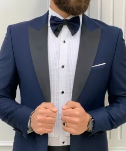 Mens Tuxedo Two Piece Navy Wedding Tuxedo Dress