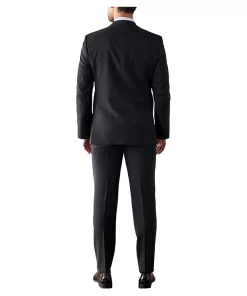 Slim Men’s Black Peak Lapel Tuxedo Suit
