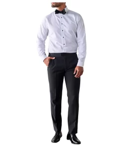 Slim Men’s Black Peak Lapel Tuxedo Suit