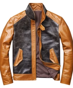 Men’s Brown and Black Vintage Leather Jacket
