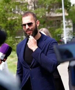 Andrew Tate Blue Wool Blazer Jacket