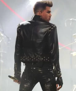 Adam Lambert Concert Studded Leather Jacket