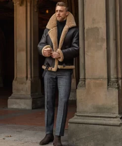 Men's B3 RAF Aviator Sheepskin Shearling Leather Jacket