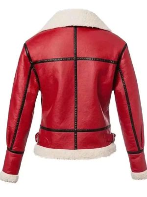 Buy Christmas Womens Red Leather Jacket