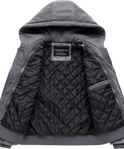 Men's Grey Faux Motorcycle Leather Jacket