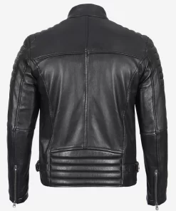 Men's Black Café Racer Leather Jacket